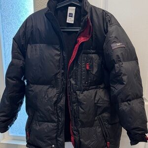 GAP Black and Red Puffer Jacket